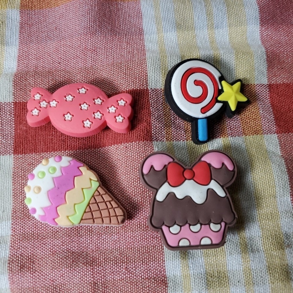 Unbranded OS Shoe Charms Kids Multi-Color Sweet Treats Candy Ice Cream 4pc Set